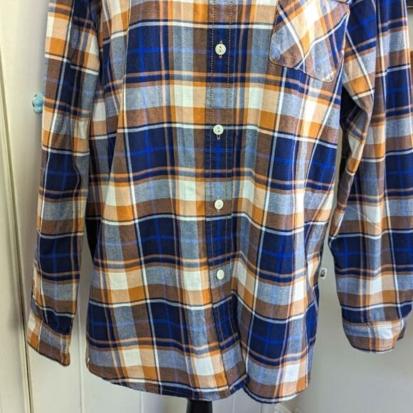 The North Face Boyfriend Plaid Button Front Long Sleeve Shirt sz LG EUC - Picture 5 of 15